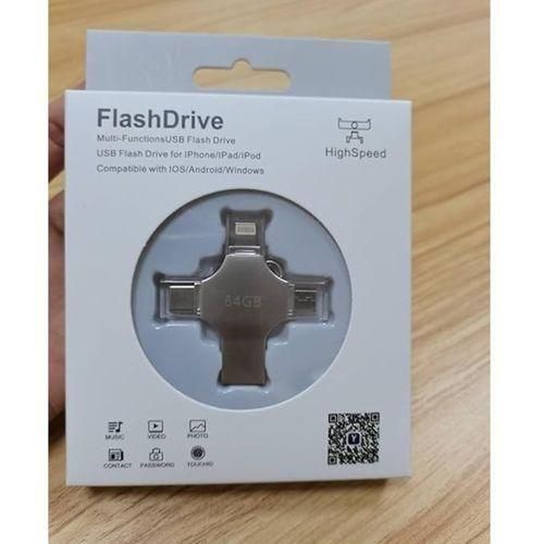 USB Flash Drive 1TB - 4-in-1 USB 3.0, Silver, Multi-Interface